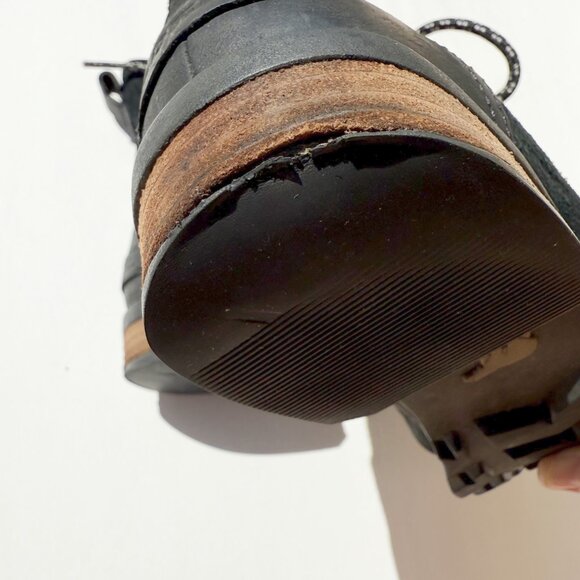 Sorel Emelie Black Combat Waterproof Ankle Boots - Picture 8 of 10